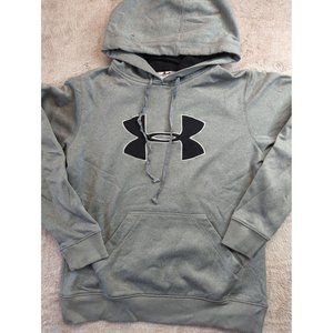 Under Armour Mens Pullover Hoodie Sweatshirt Kangaroo Pocket Logo Gray Size M